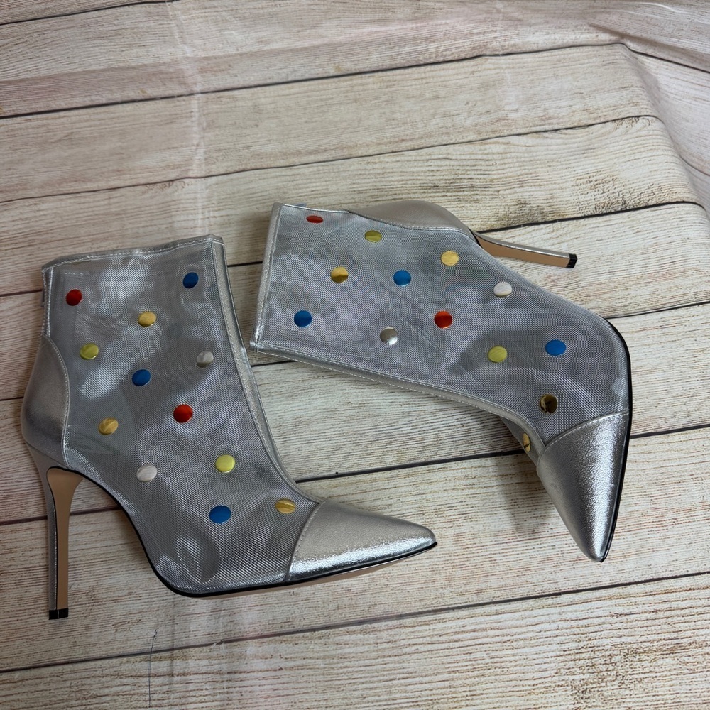 Katy Perry "The Jeffree" Mesh Cap-Toe Ankle Boots. Silver. 9.5 - Picture 4 of 8